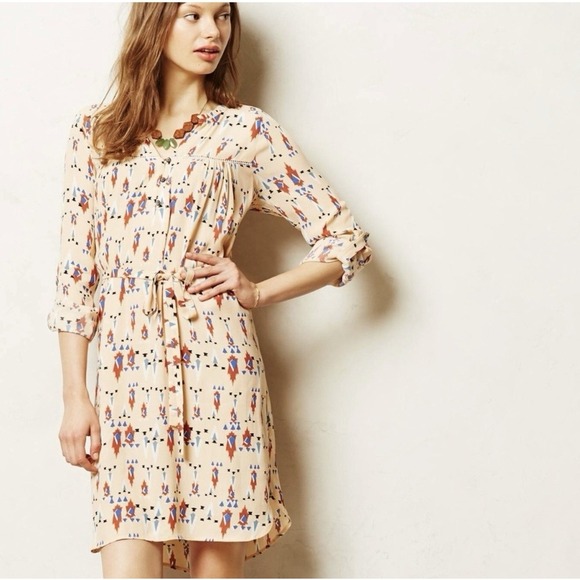 Anthropologie Dolan Wanderlust Southwestern Aztec Print Dress Size Medium - Picture 1 of 12
